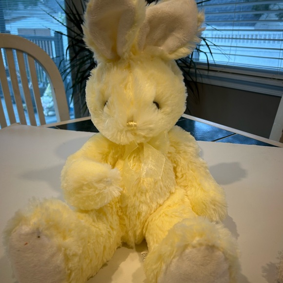 ADORABLE PLUSH EASTER TRIO, WHITE & YELLOW BUNNIES & PINK LAMB - Picture 4 of 8